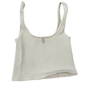 Free People white ribbed tank crop top